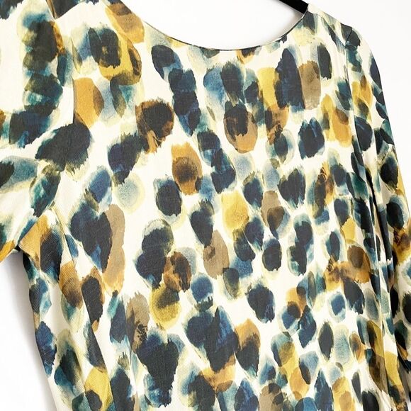 🟢Zara Printed Dot 3/4 Sleeve Shift Back Zip Dress S - Picture 5 of 10